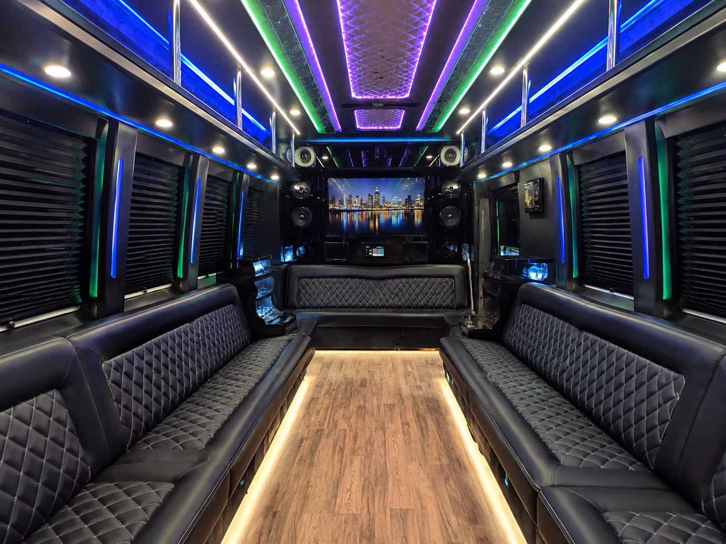 toledo 25 passenger party bus interior