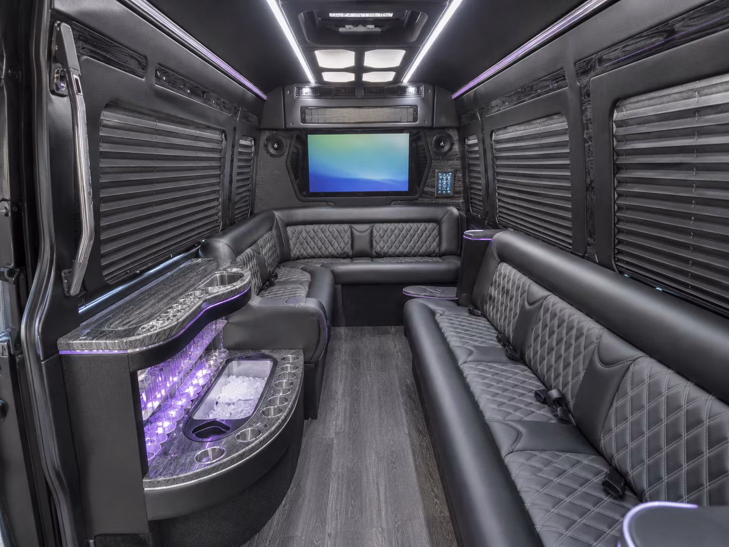 toledo 30 passenger party bus inside