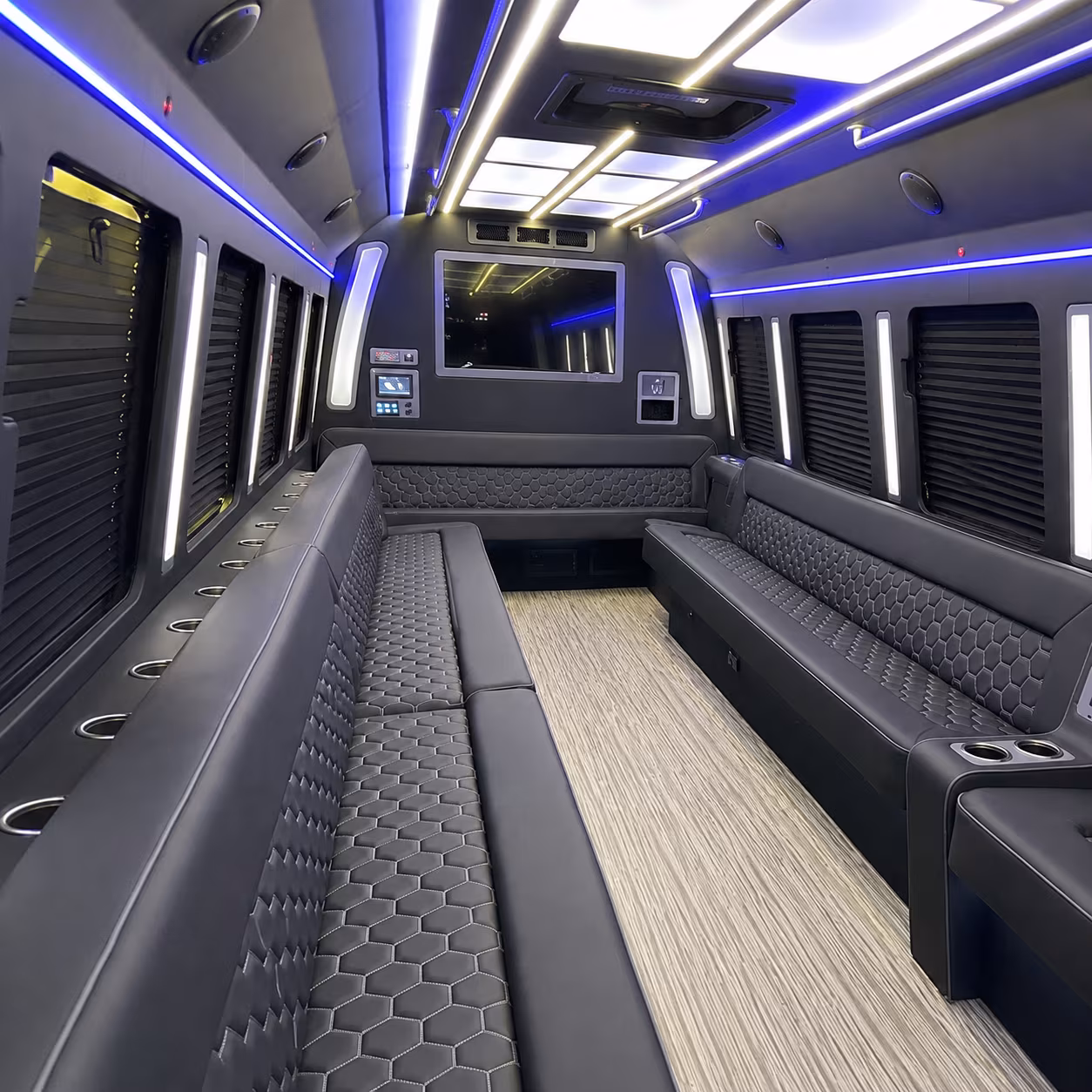 toledo 40 passenger party bus inside