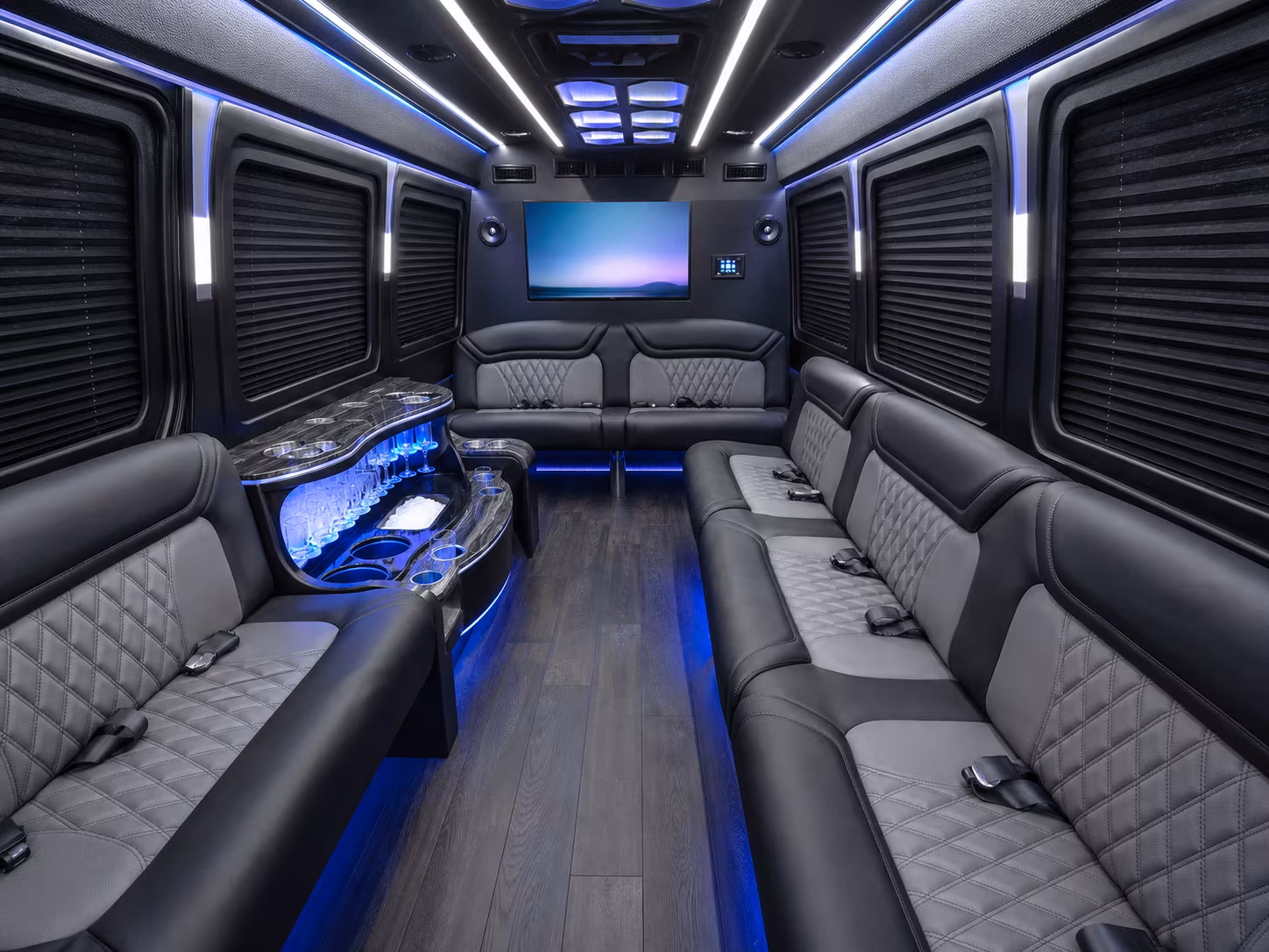 toledo 50 passenger party bus interior